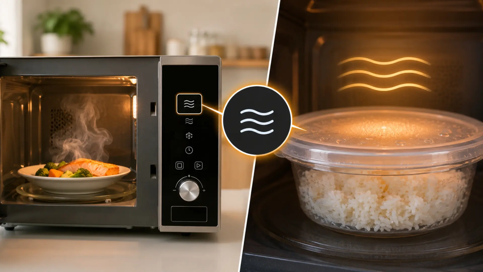El icono de las «tres olas» en tu microondas: la función desconocida para que la comida no te quede reseca