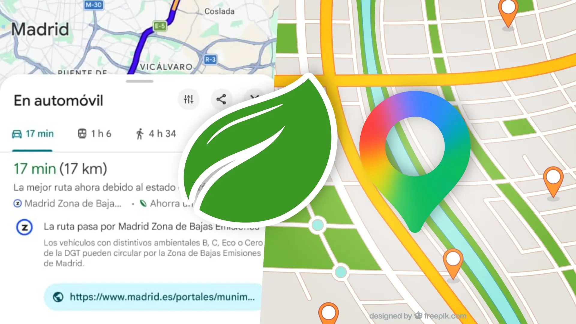 ¿Qué significa y qué quiere decir cuando aparece el símbolo de hoja en las rutas de Google Maps?