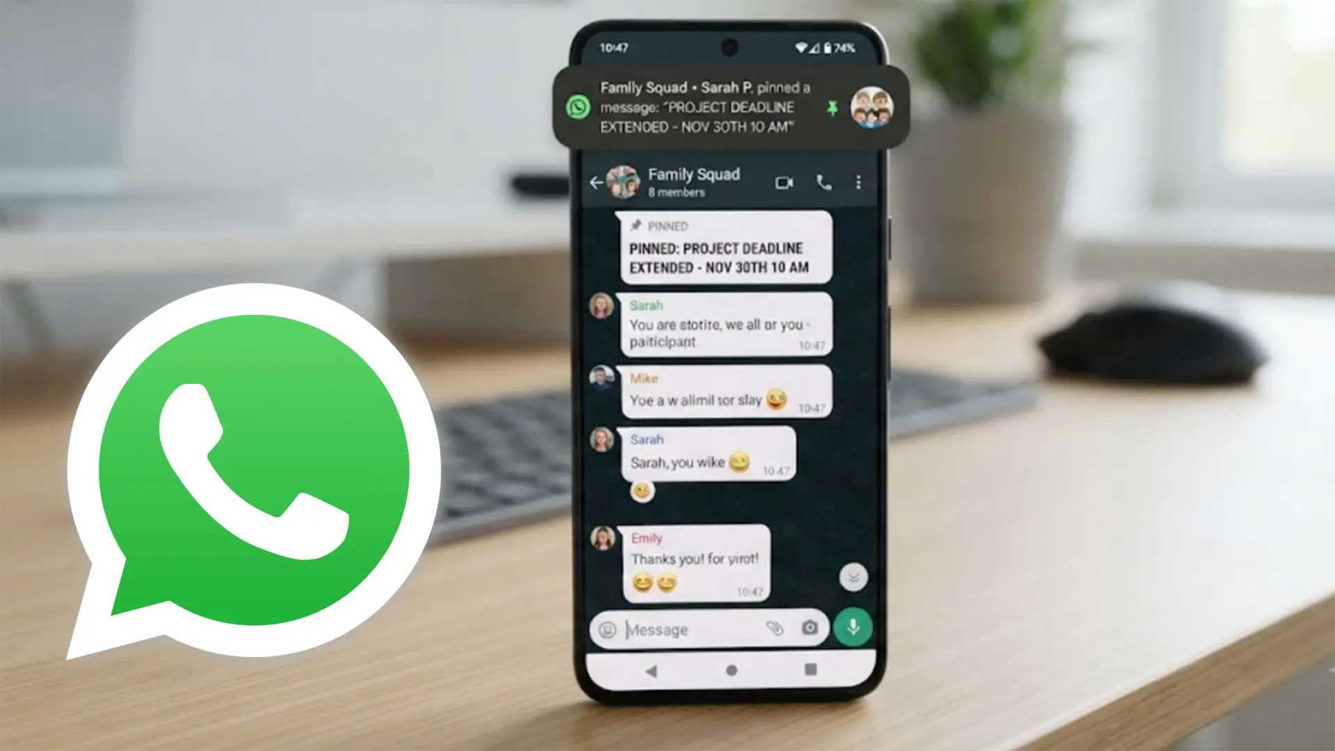 Los mensajes fijados de WhatsApp dejarán de pasar desapercibidos