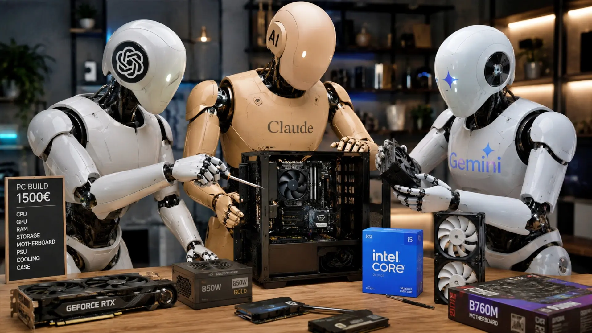 ChatGPT, Claude, Gemini y un mismo reto: montar un PC gaming por 1.500 euros