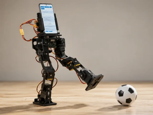 Así puedes convertir un viejo móvil Android en un robot humanoide bípedo con PhoneBot